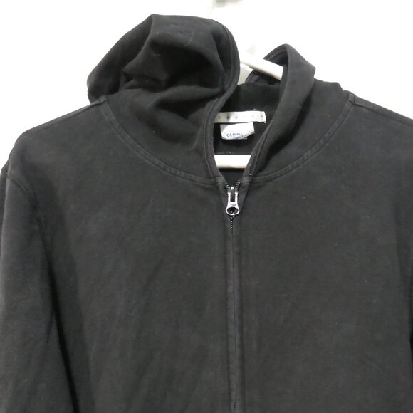 OLD NAVY - Stretch | 18 pit to pit measured | Black Zip-Up Hooded Sweatshirt - Picture 5 of 15